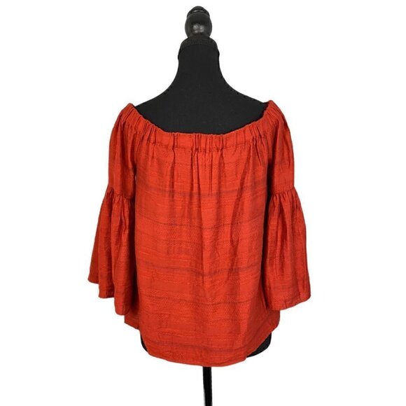 1. State Revolve Womens Red Off The Shoulder Bell Sleeve Blouse Size XS - Picture 7 of 9